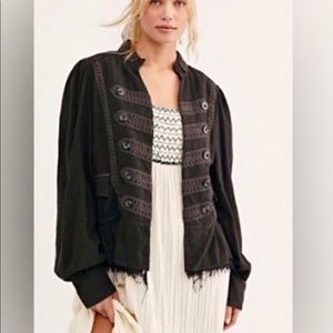 NWT Free People Ariana Washed Black Jacket